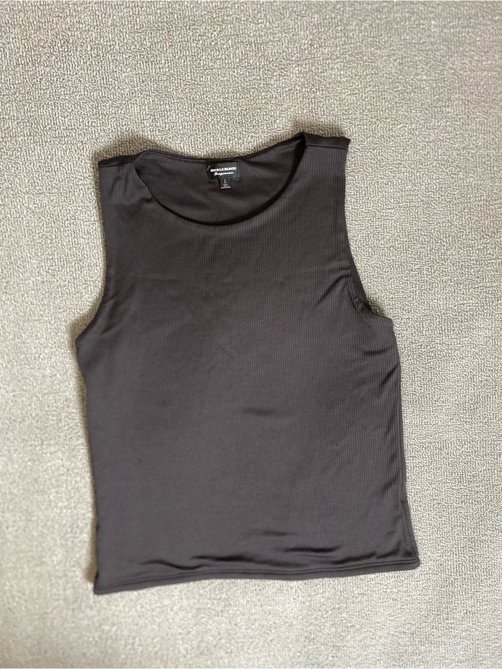 Buckle Black Black Ribbed Sleeveless Tank Top Shapewear- Smooth Sculpt Slim